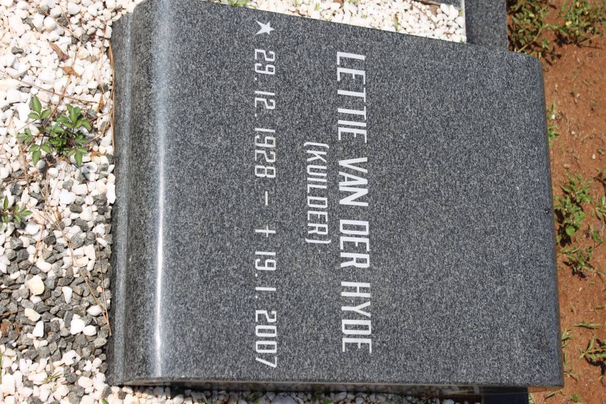 HYDE Lettie, van der nee KUILDER 1928-2007