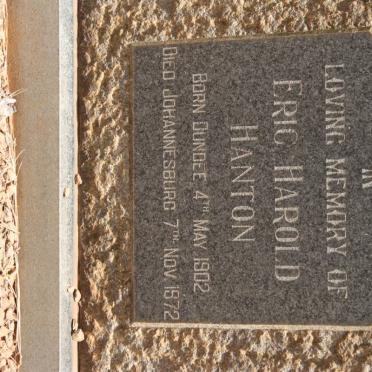 HANTON Eric Harold 1902-1972