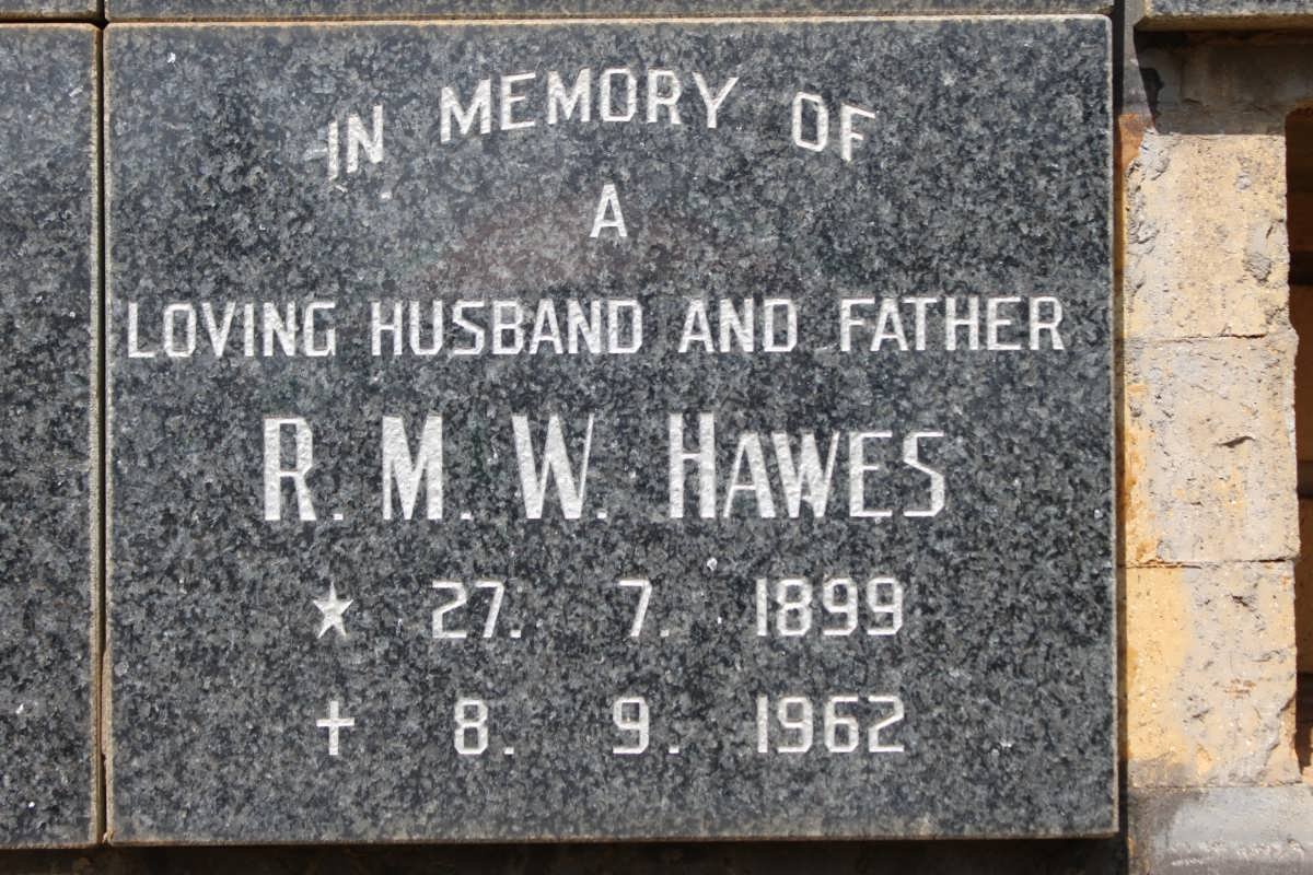 HAWES R.M.W. 1899-1962