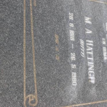 HATTINGH M.A. 1918-1980