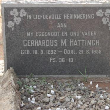HATTINGH Gerhardus M. 1892-1958