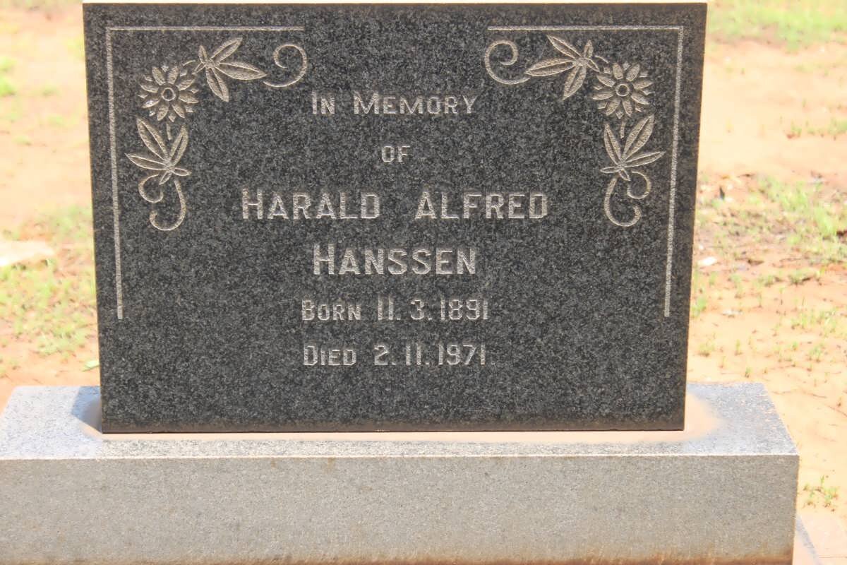 HANSSEN Harald Alfred 1891-1971