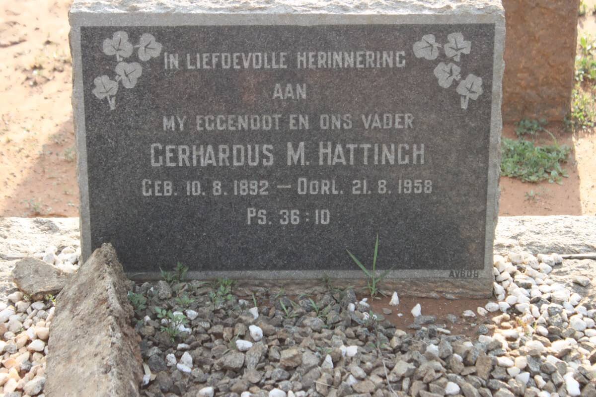 HATTINGH Gerhardus M. 1892-1958
