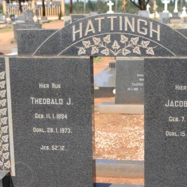 HATTINGH Theobald J. 1894-1973 &amp; Jacoba F.C. 1896-1988