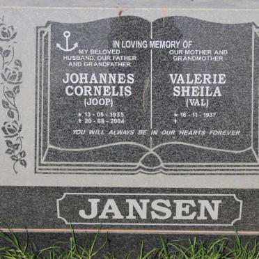 JANSEN Johannes Cornelis 1935-2004 &amp; Valerie Sheila 1937-