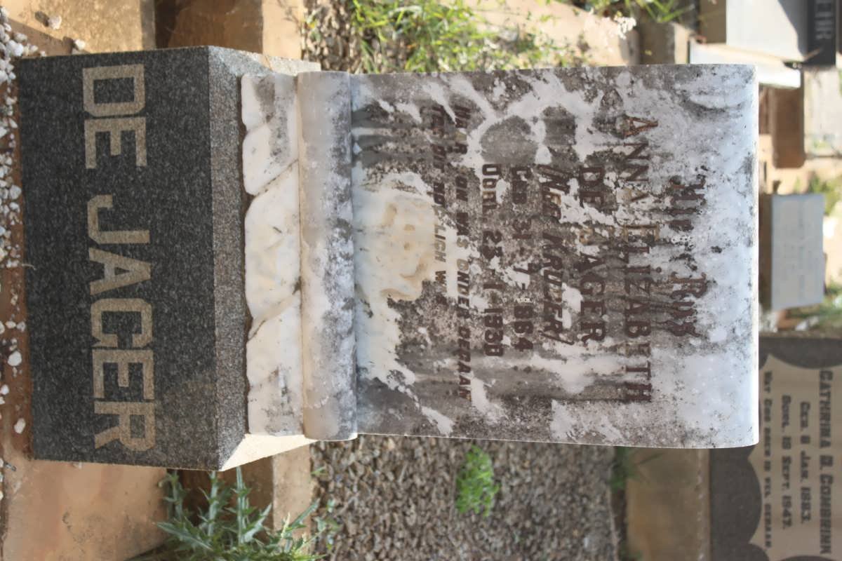 JAGER Anna Elizabeth, de nee KRUGER 1864-1930