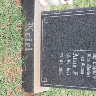 KRIEL Anna J. 1937-2003