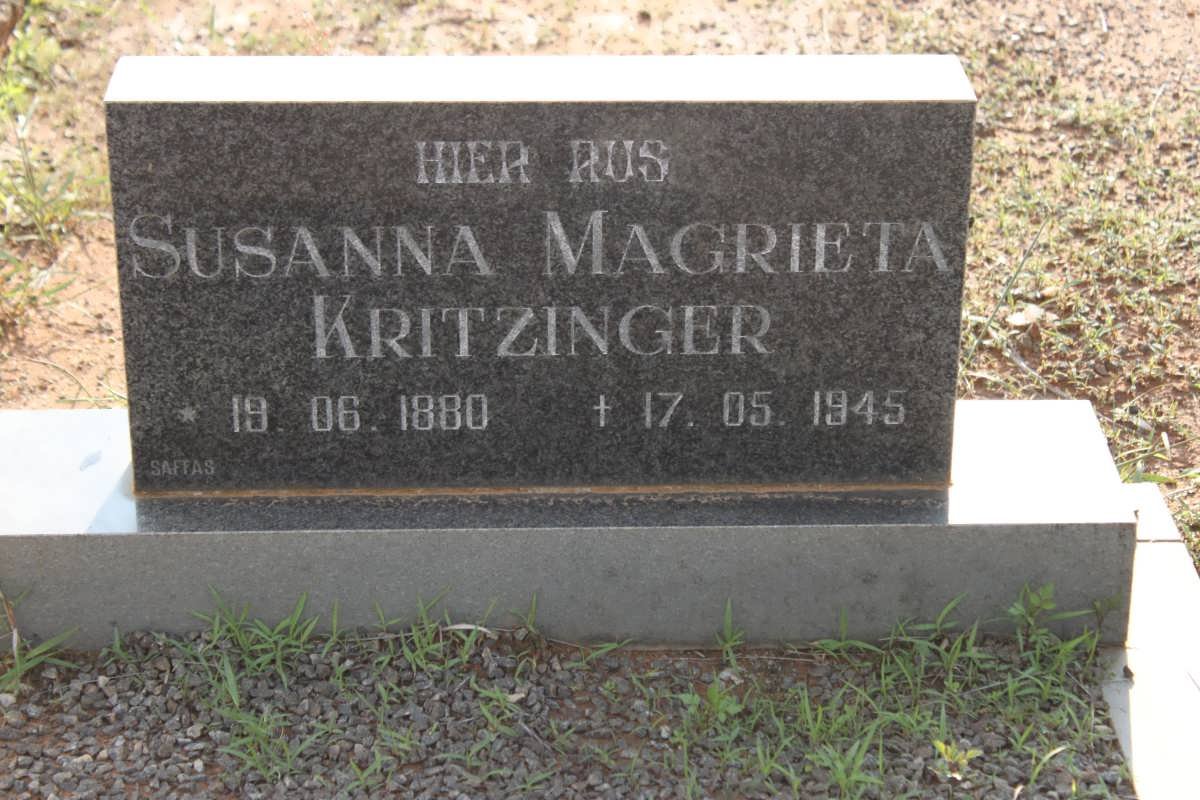 KRITZINGER Susanna Magrieta 1880-1945