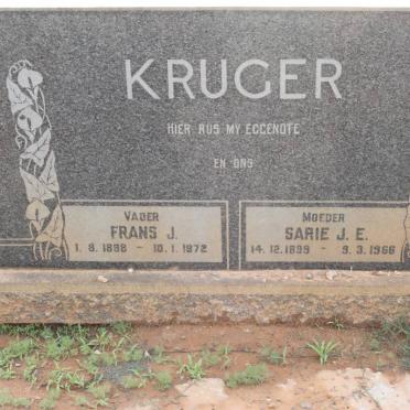 KRUGER Frans J. 1898-1972 &amp; Sarie J.E. 1899-1966