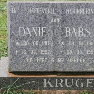 KRUGER Danie 1917-1997 &amp; Babs 1910-1993