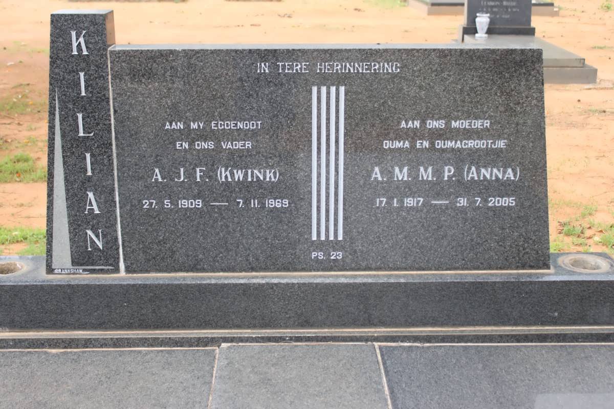 KILIAN A.J.F.1909-1969 &amp; A.M.M.P. 1917-2005