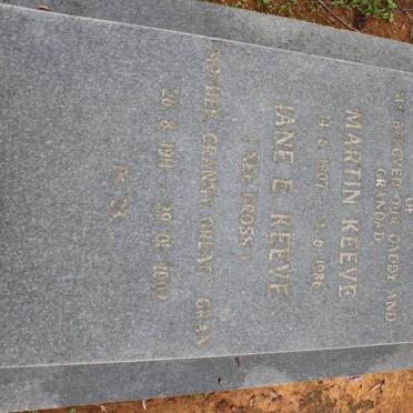 KEEVE Martin 1907-1986 &amp; Jane E. CROSS 1911-2002