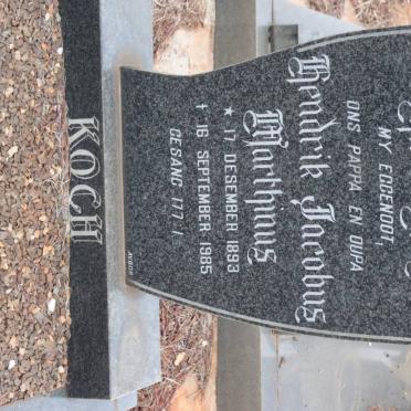 KOCH Hendrik Jacobus Marthinus 1893-1985