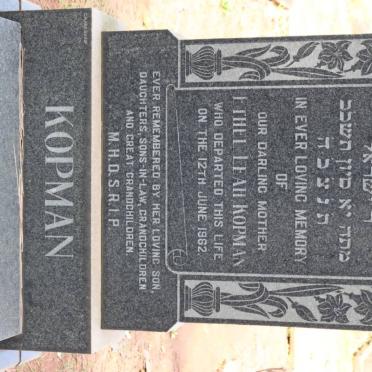 KOPMAN Ethel Leah -1962