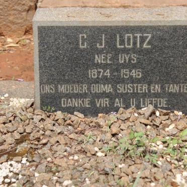 LOTZ C.J. nee UYS 1874-1946