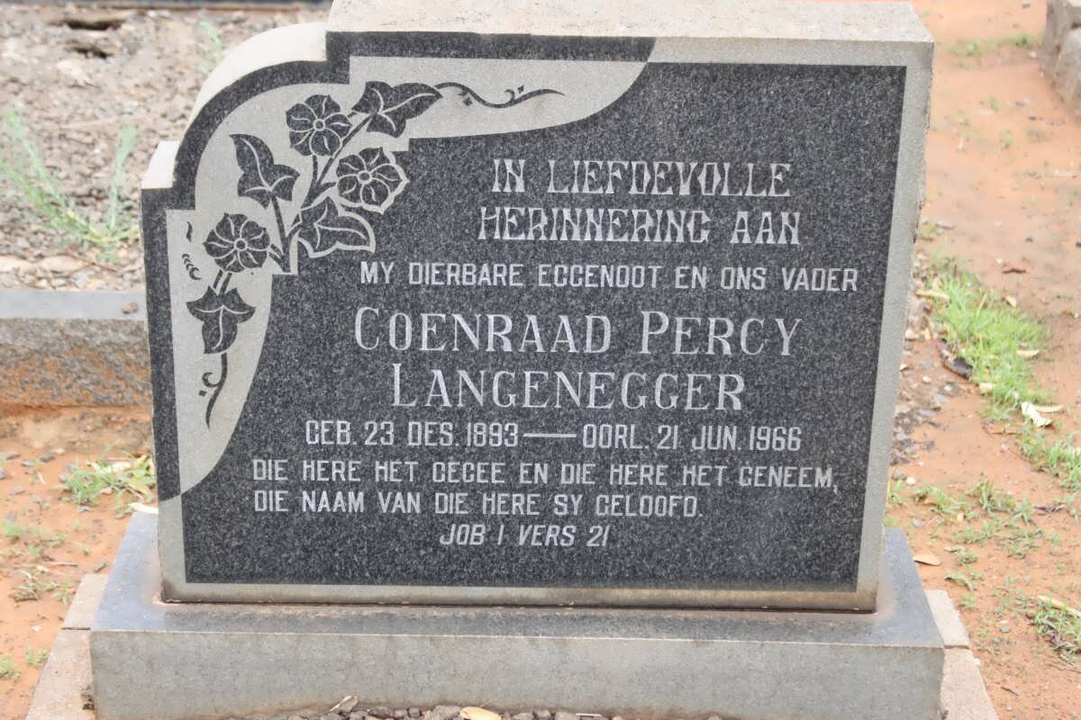 LANGENEGGER Coenraad Percy 1893-1966