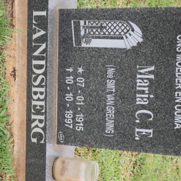 LANDSBERG Maria C.E. formerly VAN GREUNING nee SMIT 1915-1997