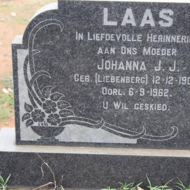 LAAS Johanna J.J. nee LIEBENBERG 1909-1962