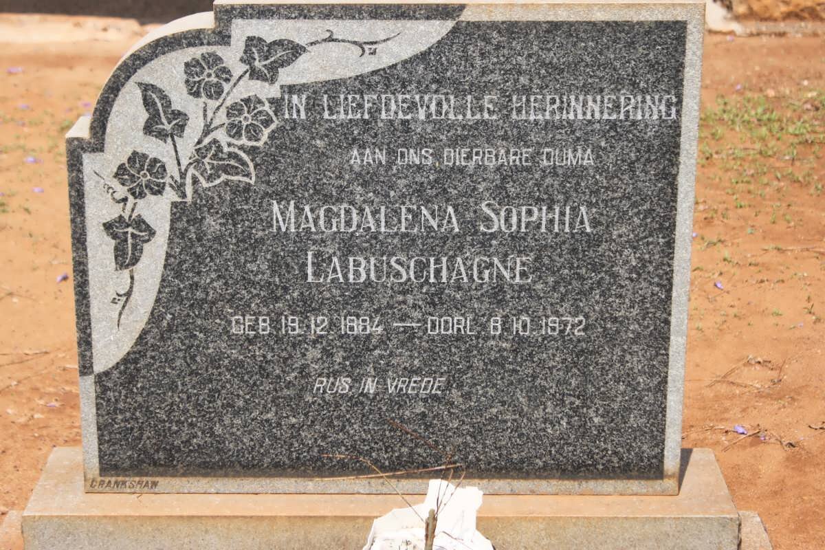 LABUSCHAGNE Magdalena Sophia 1884-1972