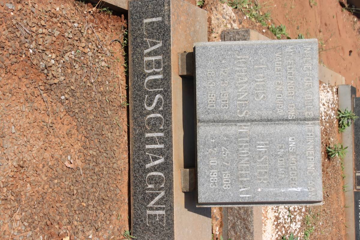 LABUSCHAGNE Louis Johannes 1903-1980 &amp; Hester Petronella F. 1908-1983