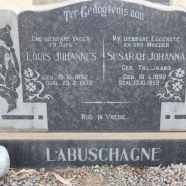 LABUSCHAGNE Louis Johannes 1892-1972 &amp; Susarah Johanna TALJAARD 1899-1959