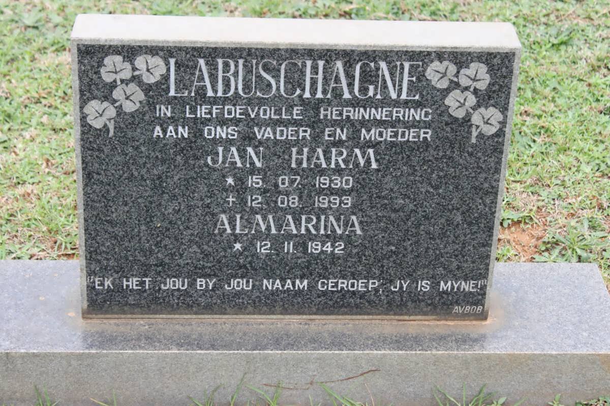 LABUSCHAGNE Jan Harm 1930-1993 &amp; Almarina 1942-
