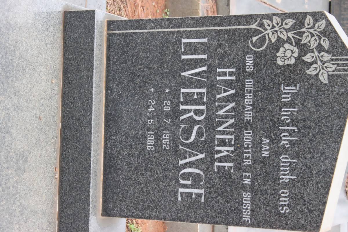 LIVERSAGE Hanneke 1962-1986