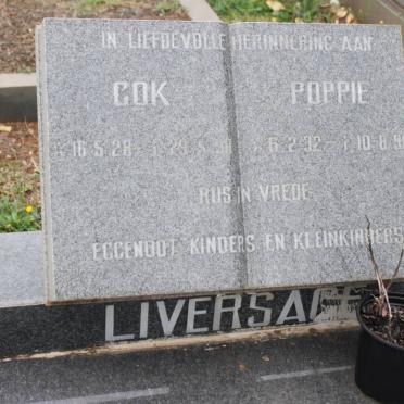 LIVERSAGE Gok 1920-1998 &amp; Poppie 1932-1990