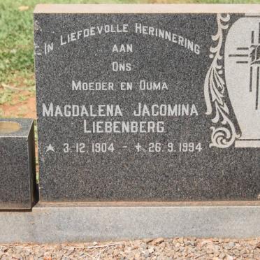 LIEBENBERG Magdalena Jacomina 1904-1994