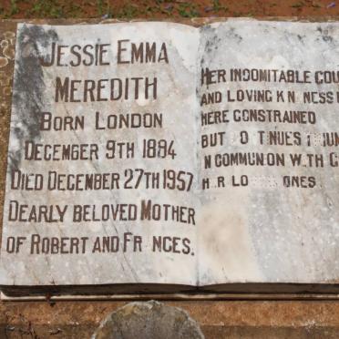MEREDITH Jessie Emma 1884-1957