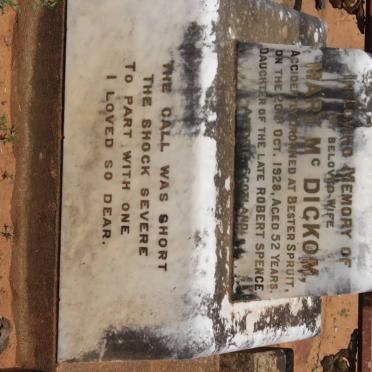 McDICKOM Mary nee SPENCE -1928