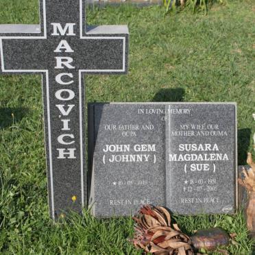 MARCOVICH John Gem 1949- &amp; Susara Magdalena 1951-2005