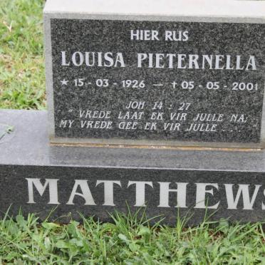 MATTHEWS Louisa Pieternella 1926-2001