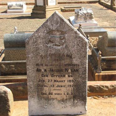 MALAN Anna Jacoba nee OPPERMANN 1897-1920