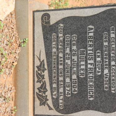 MULLER Albertus Frederick 1904-1974