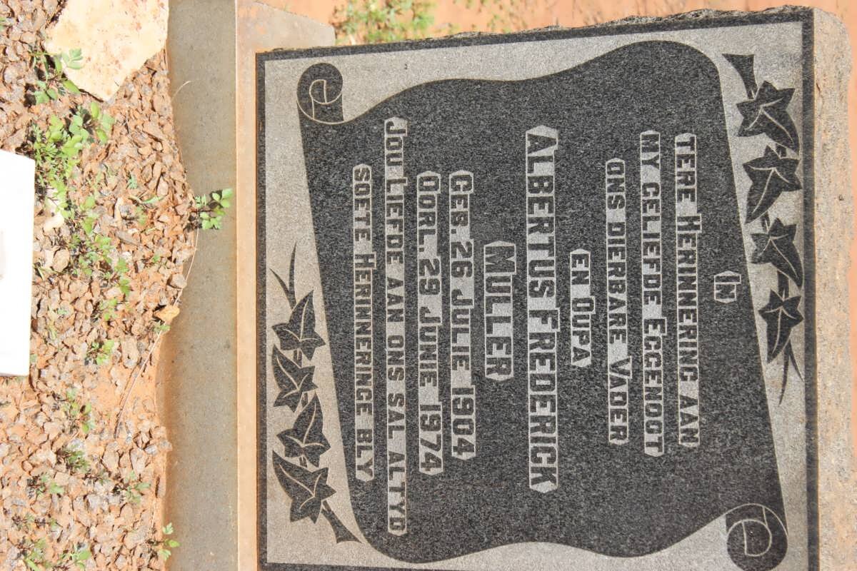 MULLER Albertus Frederick 1904-1974