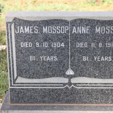 MOSSOP James -1904 &amp; Anne -1914