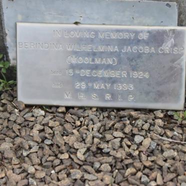 CRISP Berindina Wilhelmina Jacoba nee MOOLMAN 1924-1963