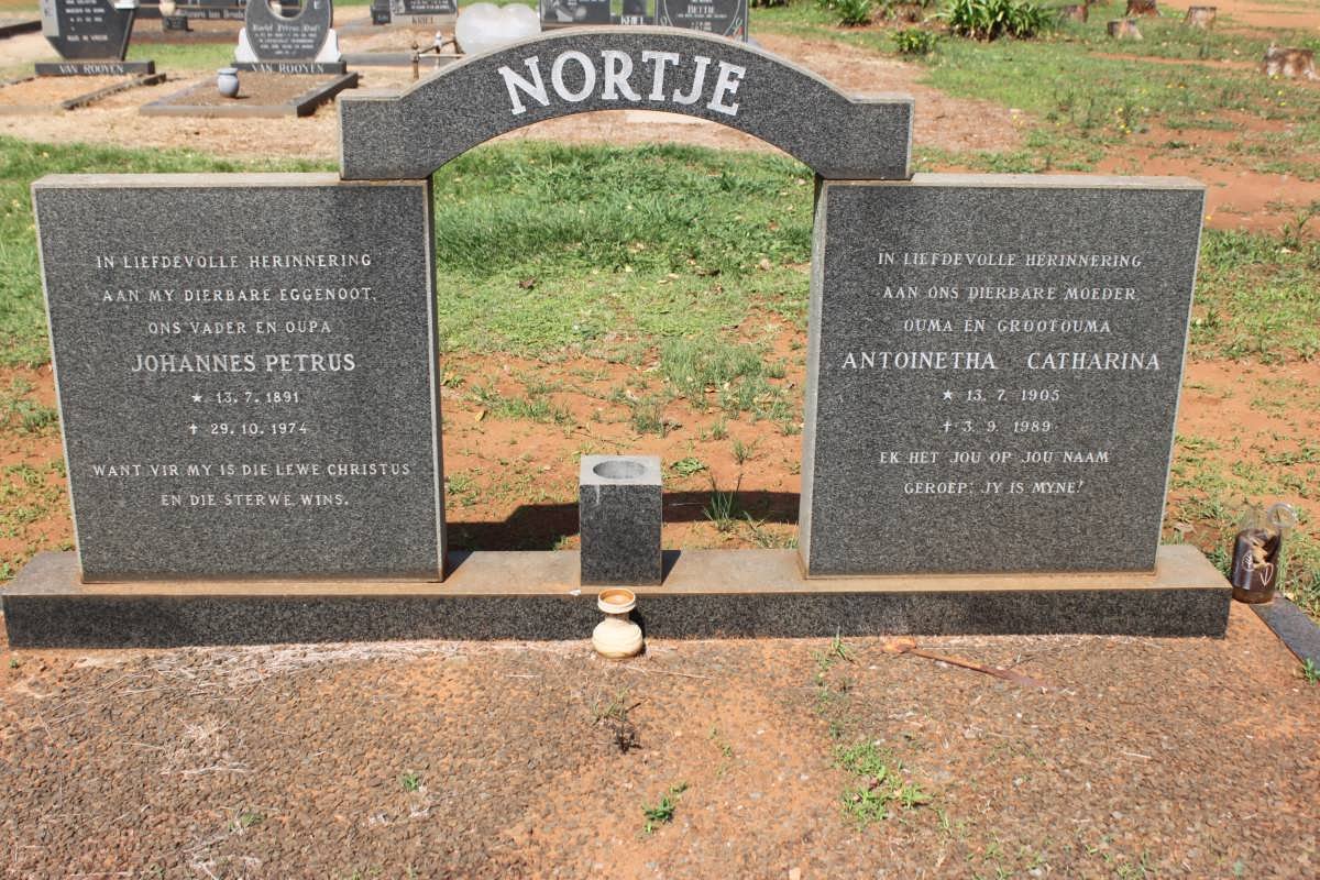 NORTJE Johannes Petrus 1891-1974 &amp; Antoinetha Catharina 1905-1989
