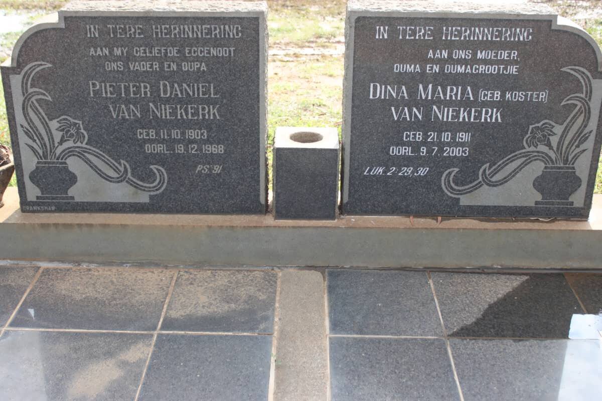 NIEKERK Pieter Daniel, van 1903-1968 &amp; Dina Maria KOSTER 1911-2003