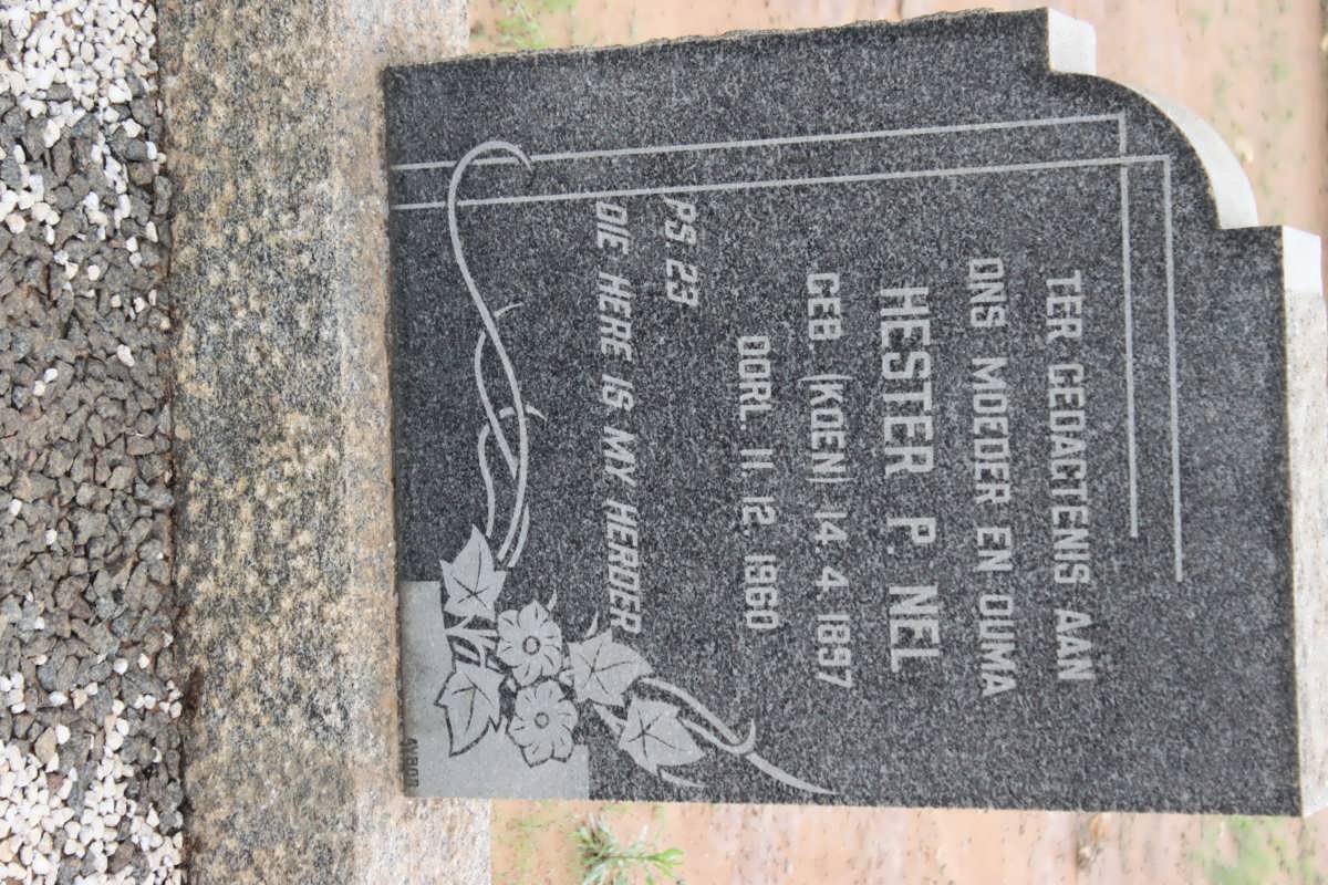 NEL Hester P. nee KOEN 1897-1960