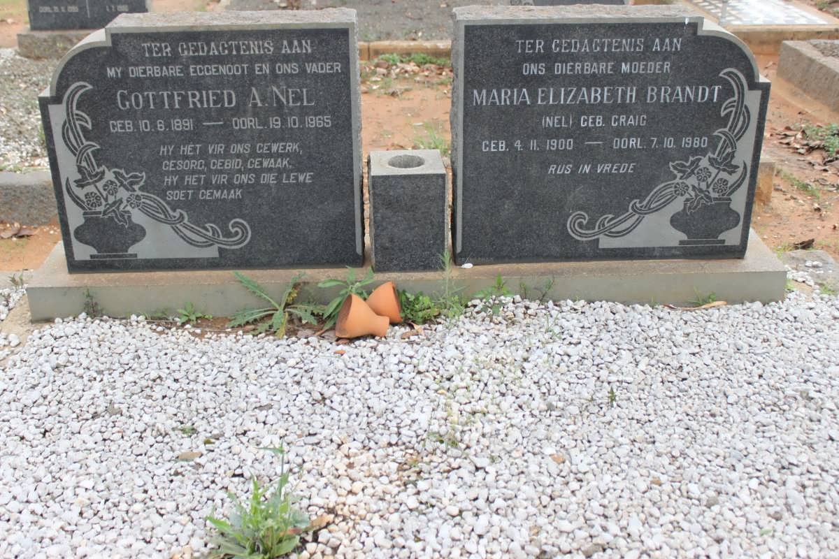 NEL Gottfried A. 1891-1965 &amp; Maria Elizabeth Brandt CRAIG 1900-1980