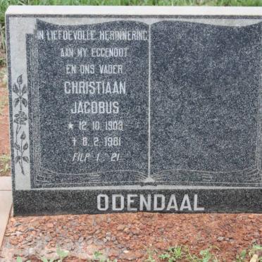 ODENDAAL Christiaan Jacobus 1903-1981