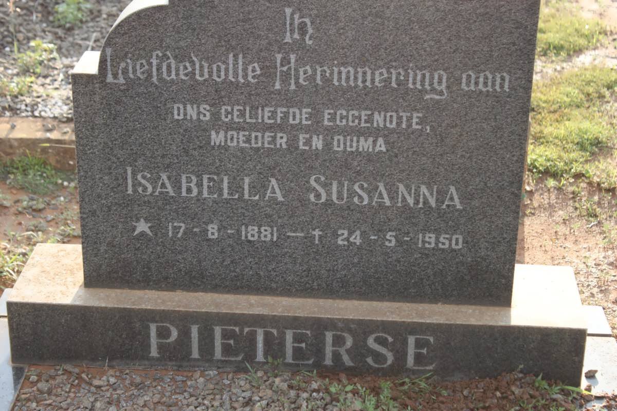 PIETERSE Isabella Susanna 1881-1950
