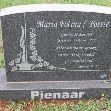 PIENAAR Maria Folina 1918-2002