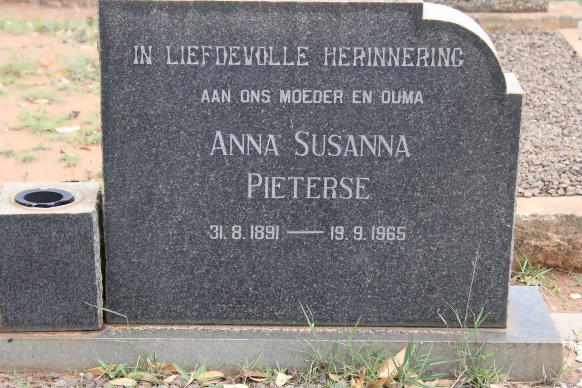 PIETERSE Anna Susanna 1891-1965