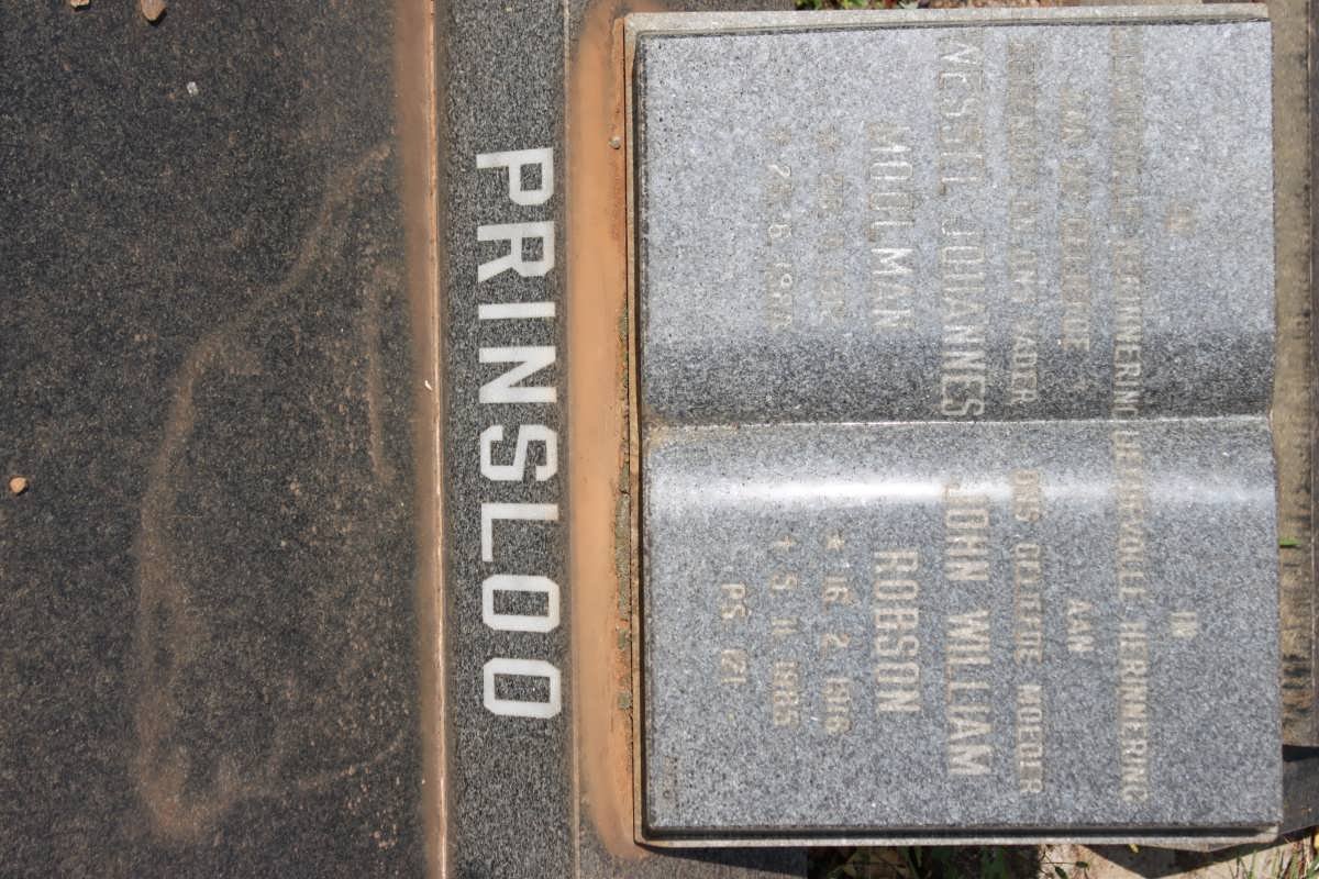 PRINSLOO Wessel Johannes Moolman 1912-1988 :: PRINSLOO John William Robson 1916-1985