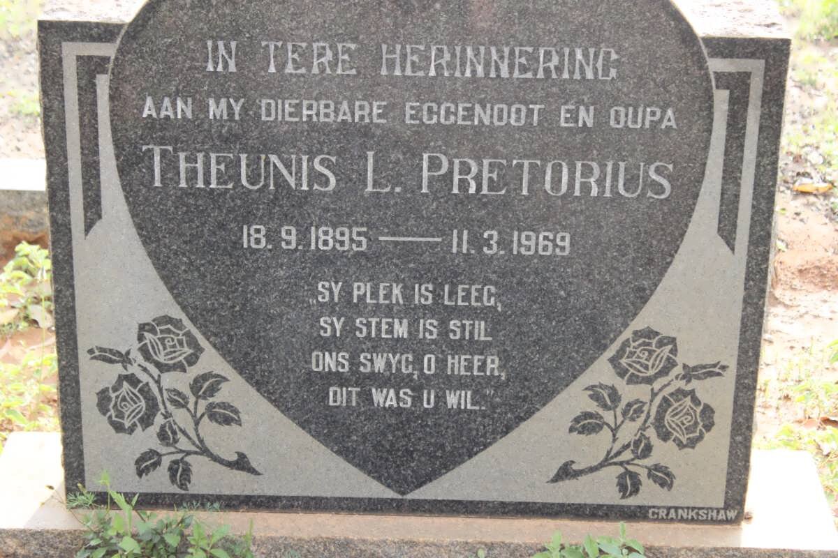 PRETORIUS Theunis L. 1895-1969