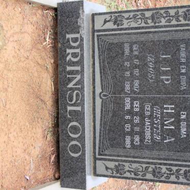 PRINSLOO J.J.P. 1907-1987 &amp; H.M.A. JACOBSZ 1913-1989