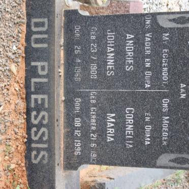 PLESSIS Andries Johannes, du 1908-1968 &amp; Cornelia Maria 1903-1996